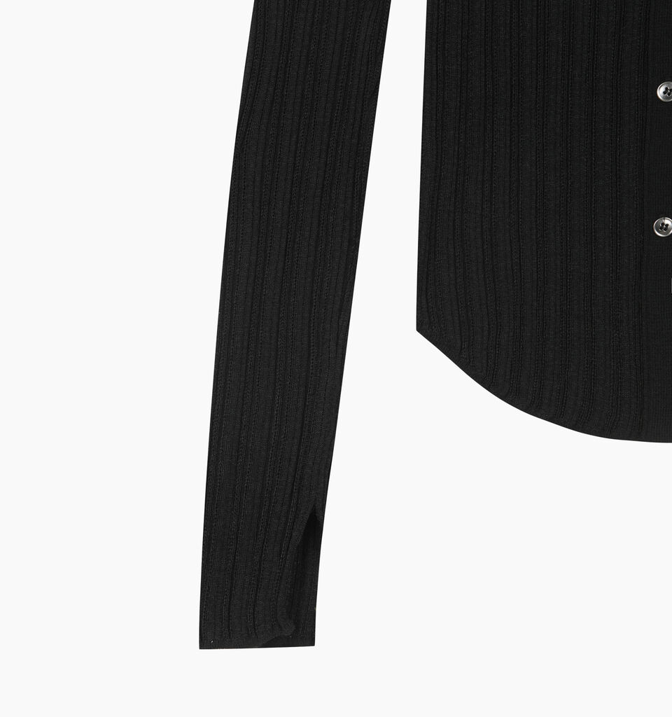 Cardigan nero effetto polo - null - Nero | Sisley K image number 4